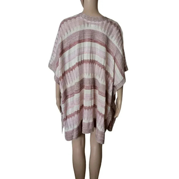 Chico's Ruana Size Small Medium Textured Shine Stripe Kimono Wrap Shawl - Picture 4 of 8
